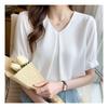 NaVaVa Women Solid V Neck Short sleeVe Blouse Nb2276