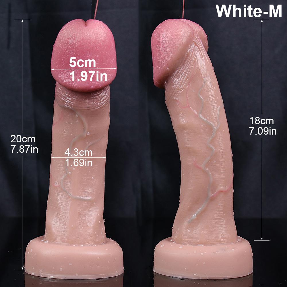 White Realistic Silicone Dildo with Mushroom Head, Strong Suction Cup, Soft Body-Safe Silicone, Waterproof, Discreet Packaging
