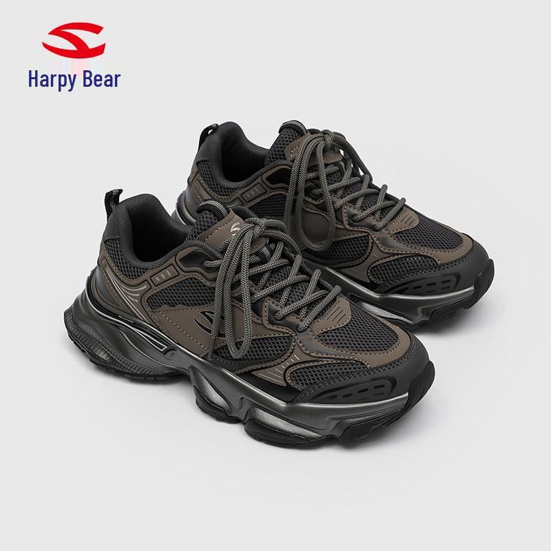 Happy Bear Men s Double Mesh Sport Casual Running Shoes - Spring/Autumn Trendy Dad Sneakers with Thick Sole 40 коричневый