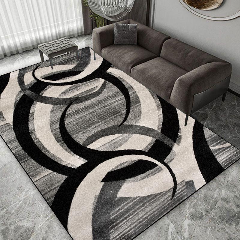 Modern Geometry Abstract Carpet Large Area Grey Decorate Easy Clean Non-slip Floor Mat Balcony Bedroom Washable Rug Customizable