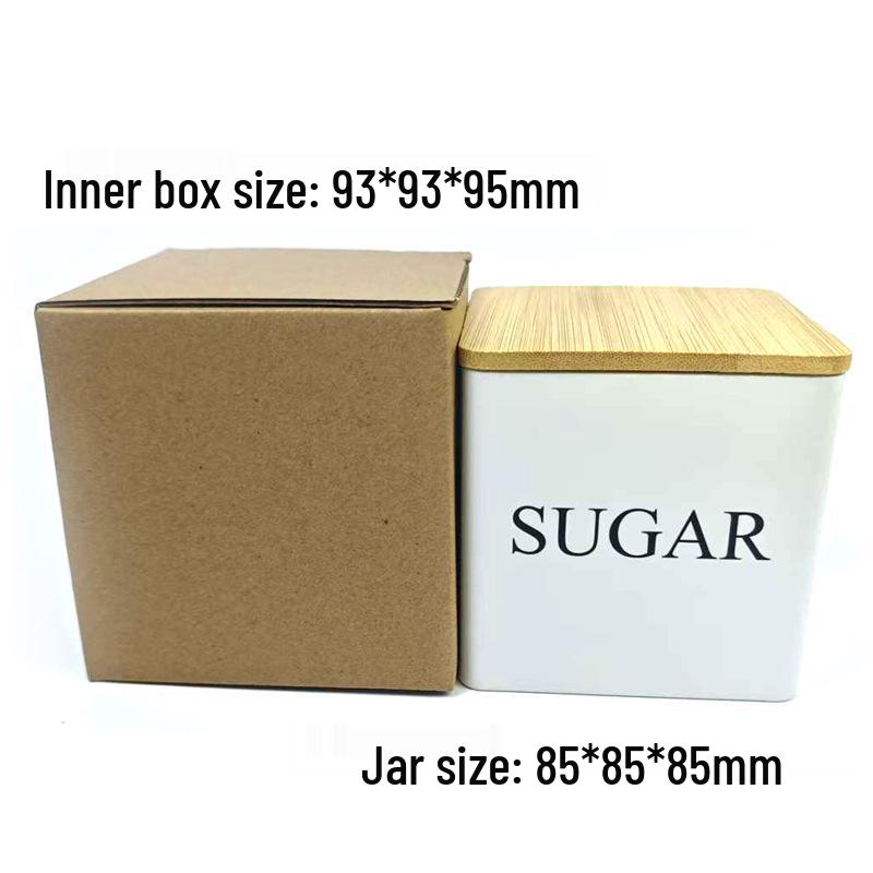 Elegant Bamboo & Wood Lid Tea Caddy, Tinplate Storage Box, Moisture-Proof Sealed Jar for Coffee Beans & Candy.