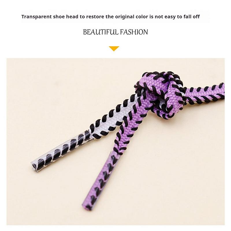 1Pair Double Color Flat Shoelaces 6mm Wide Sneakers Casual Shoe Laces Tennis Rope Shoelace Shoes Accessories 100/120/140/160CM