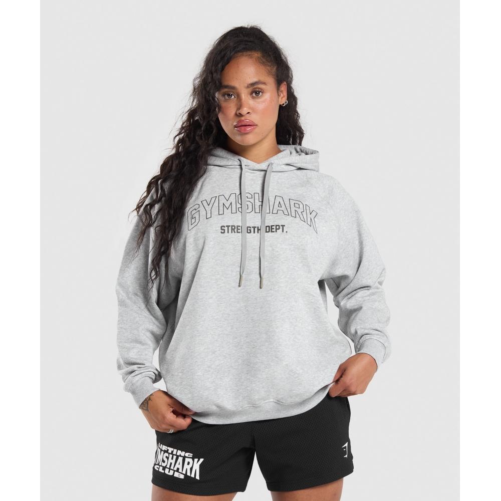 

Gymshark Strength Department Толстовка большого размера с капюшоном светло-серого цвета с меланжевым сердечником B1c8z Gbcn XS