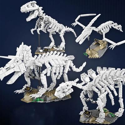 KAZI Dinosaurs Building Blocks Fossil Fragments Tyrannosaurus Model Bricks Decorations Toys Gifts for Children