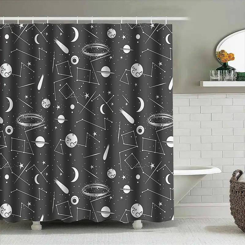 Galaxy Shower Curtain Space Universe Stars Nebula Constellation Bathroom Decor Set Modern Artistic Home Textile