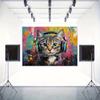 Hip Hop Cat 2D Backdrop, Colorful Graffiti & Music Photo Background
