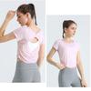 Yodilala Yoga Cooling Shirt for a Beautiful Short Sleeve Cropped Summer Wear, Back, T-Shirt, Fitness, Training, Sweat-Wicking, Quick-Drying,