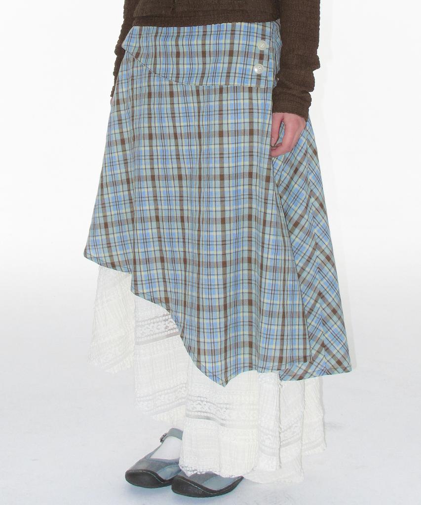Ames Worldwide Lace Layered Skirt Blue