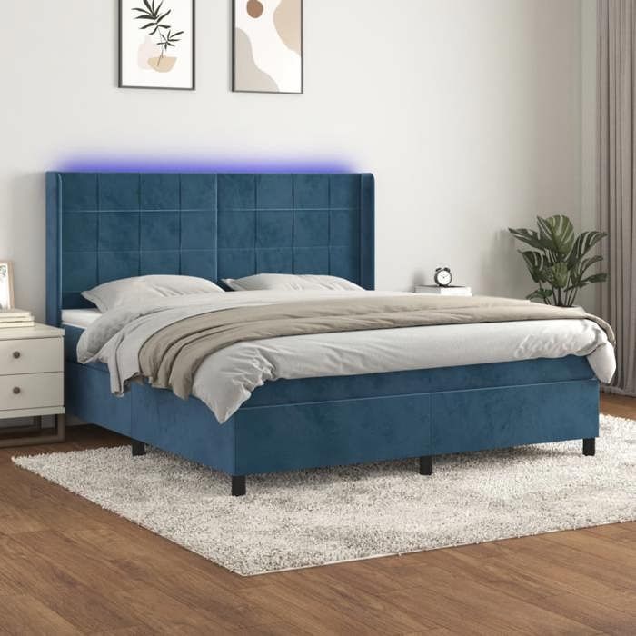 VidaXL Sommier à Lattes de Lit avec Matelas et LED, Lit Rembourré, Lit Double, Lit Adulte de Chambre à Coucher Intérieur, 3139581