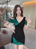 Women's Low-Cut Deep V-Neck Nightclub Slimming Evening Dress