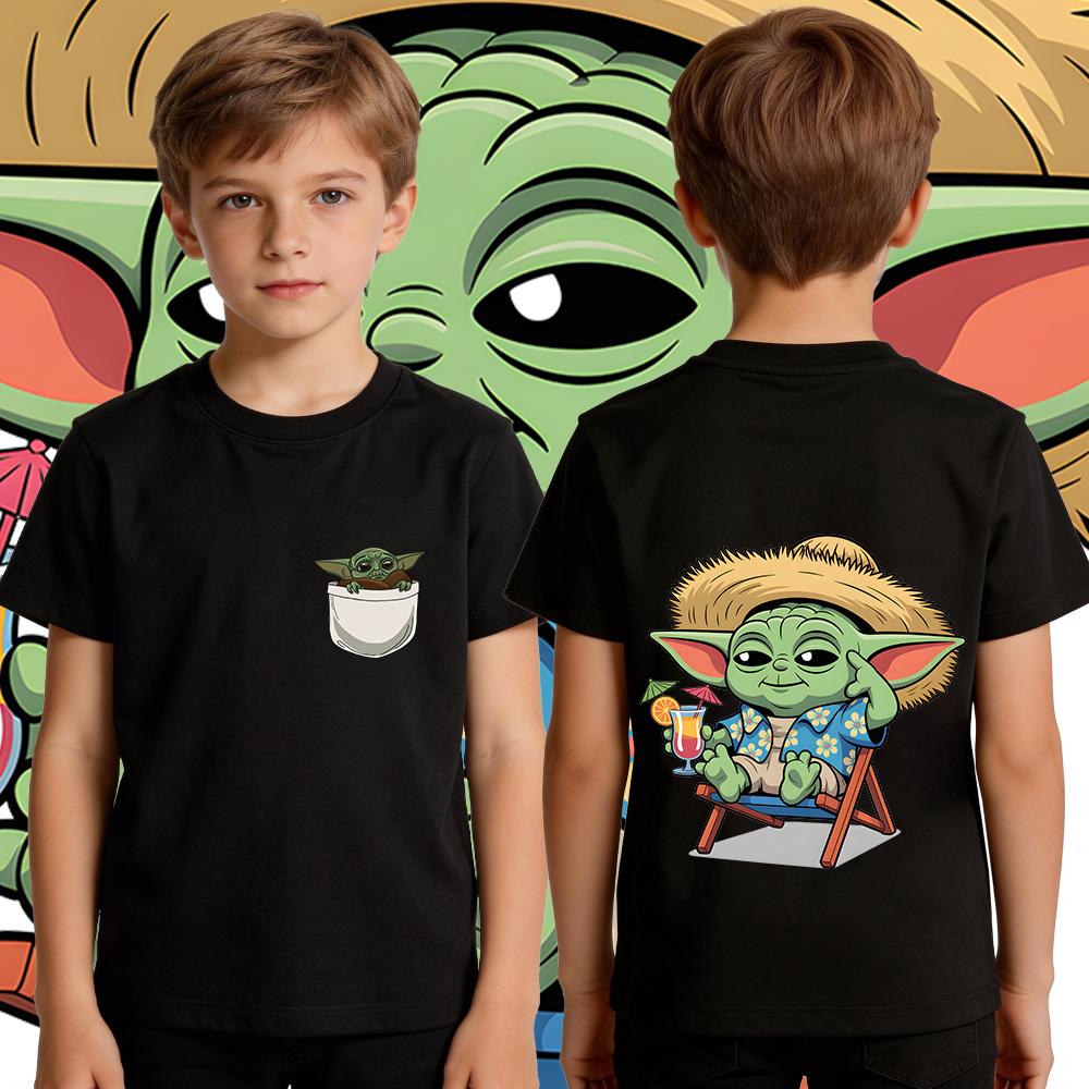 Boys Star Wars Yoda Tshirt Cotton Casual Kids T Shirt Toddler Short Sleeve Summer Clothing for Child