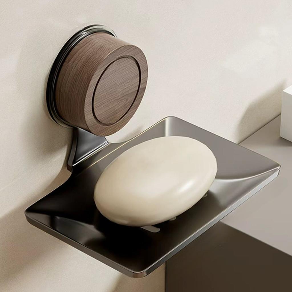 Powerful Adhesive Soap Dish with Suction Cup,Soap Drainage Holder Ideal for Home Bathroom Sink Wall-Mounted Soap Storage Rack
