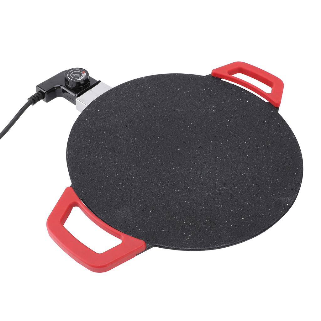 Elektrická grilovací pánev 30 cm Kulatá grilovací mřížka Konkávní design Nepřilnavý knoflík teploty