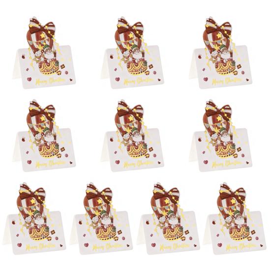 Yousheng 10 Pcs Christmas Greeting Card Gold Stamping Blank Xmas Postcards 3.9 X 5.3 Inch Merry Christmas Cards for Friends Family
