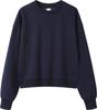 Trendy Women's Cropped Sweatshirt - Plain Color, Loose Fit, Versatile Round Neck Autumn/Winter Top