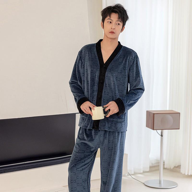 Neues lockeres Herren-Loungewear-Set mit langen Ärmeln in Übergröße