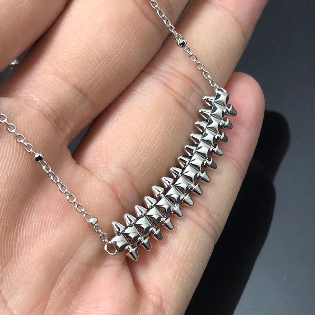 18K Gold Plated Rose Gold Bullet Chain Riveted Necklace, 925 Sterling Silver