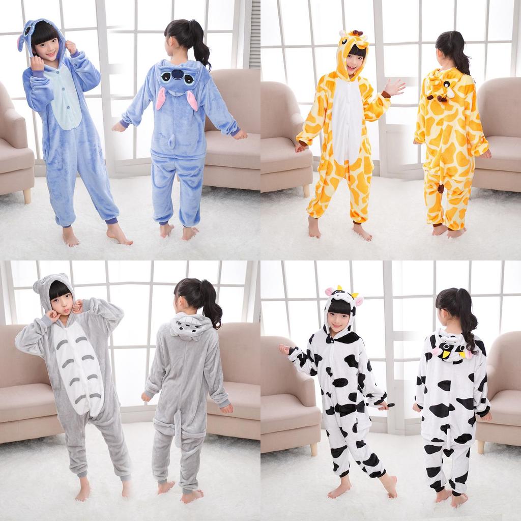 Premium Quality Halloween Kids Pajamas Cosplay Costume Featuring Pokemon Pikachu Dragon Cow Designs