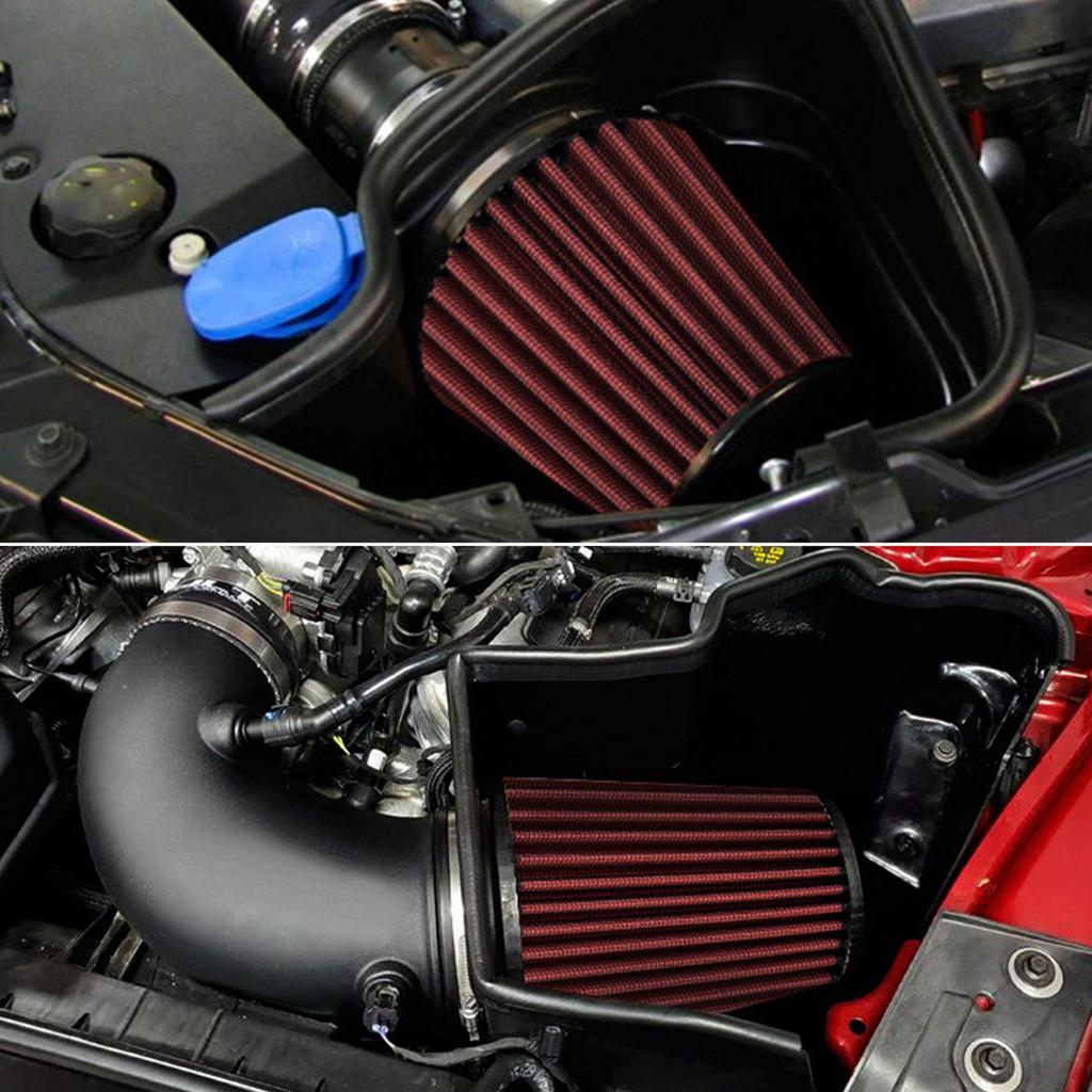Neck 4" 100mm Universal Car High Cold Intake Filter Power Intake Inlet System Head Cleaner Red