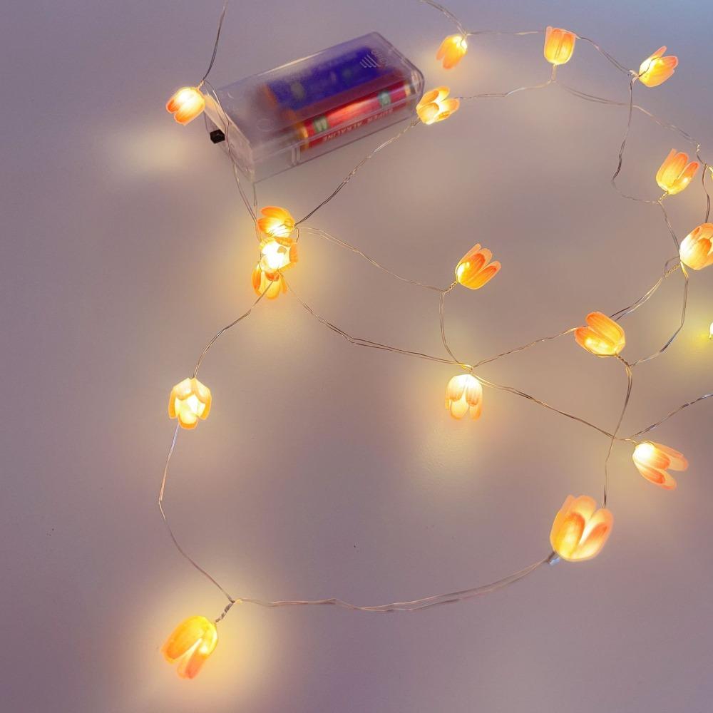 Battery Operated Flowers Night Light 5M 50LED Flower Fairy Light Tulip String Lights  Home