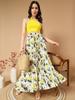 Women's Floral Printed Polyester, Crepe Comfortable Maxi Skirt