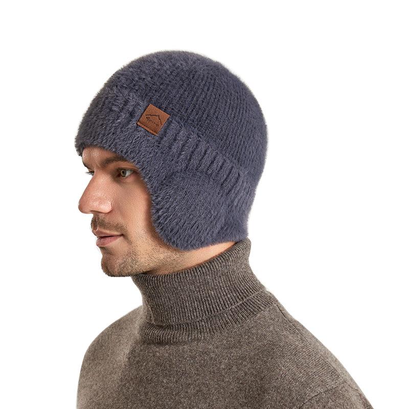 Unisex Winter Warm Plush Knit Wool Hat with Ear Protection