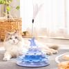 Cat Toys for Indoor Cats Pet Cat Turntable with Teaser Stick Kitten Roller Interactive Track Balls Tower for Hunting Exercising Indoor Play Greater