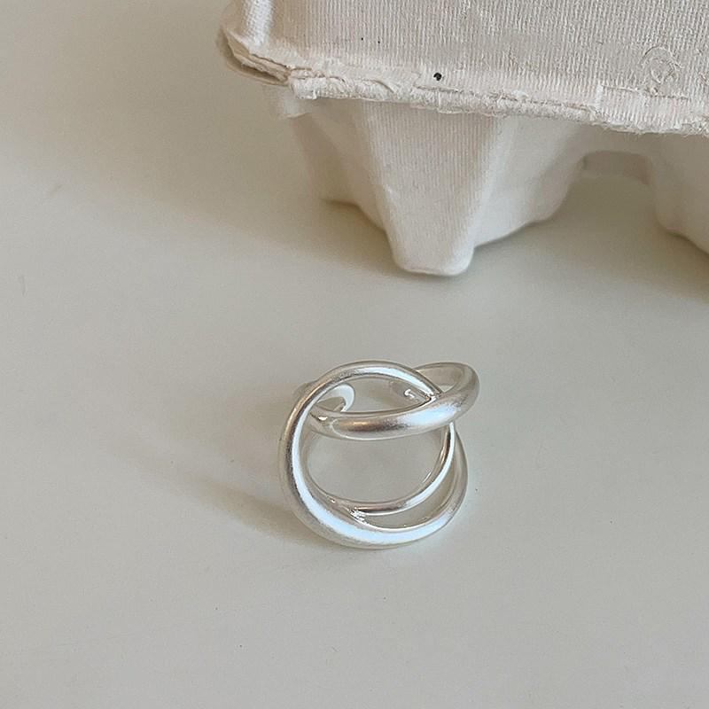 Matte Frosted Geometric Irregular Open Adjustable Ring for Women, Fashionable European and American Style Index Finger Accessory Adjustable Open