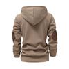 Autumn and Winter Men's Solid Color Jacquard Hooded Sweatshirt, Loose Sports Casual Top, Jacket