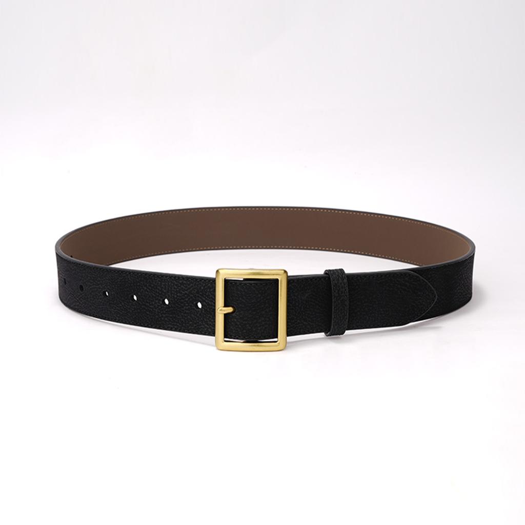 Retro Matte Women's Wide Belt, Trendy Simple Belt, Versatile Square Jeans Belt