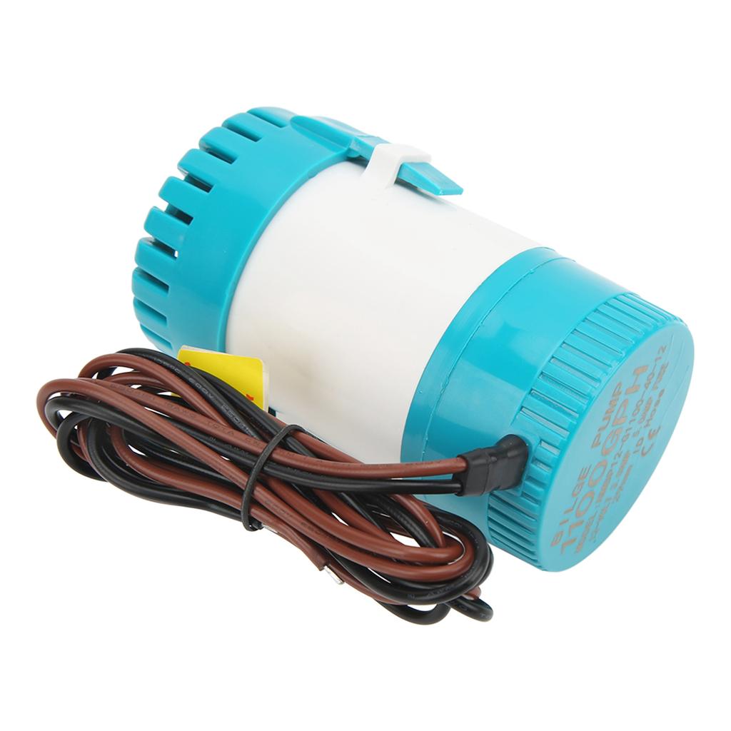 1100GPH Boat Bilge Pump 12V Submersible Electric Water Pump Ignition Protection for Marine