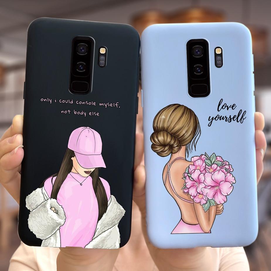 For Samsung Galaxy S9 S9+ Case Cute Fashion Cartoon Girls Cover Silicone Soft TPU Phone Case For Samsung S9 Plus S9+ Fundas Capa