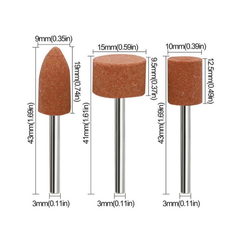 3 BUC, 4 BUC mini flint boy 3mm șlefuire și lustruire, disc de șlefuit cap de șlefuit corindon gravură Wenwan șlefuire și lustruire ceramică jad