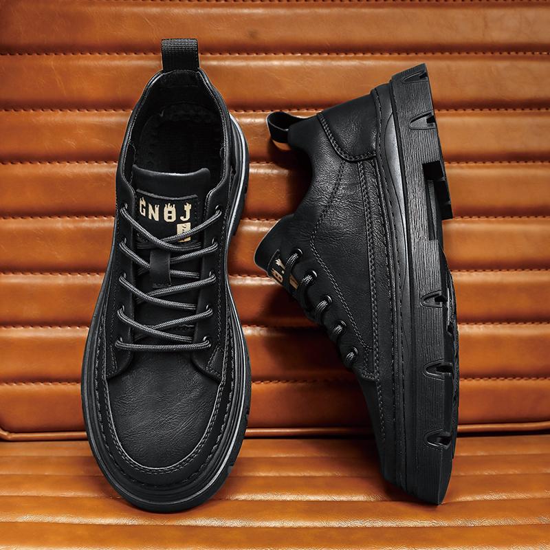 

Весна Осень 2024 Мужская рабочая обувь Дизайнерская повседневная обувь на платформе для мужчин Кроссовки Износостойкая удобная спортивная обувь 39 чёрный