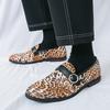 New Men's Pointed Leopard Pattern Loafter Tassels Leather Casual Shoes Male Formal Wedding Dress Homecoming Zapatos Hombre