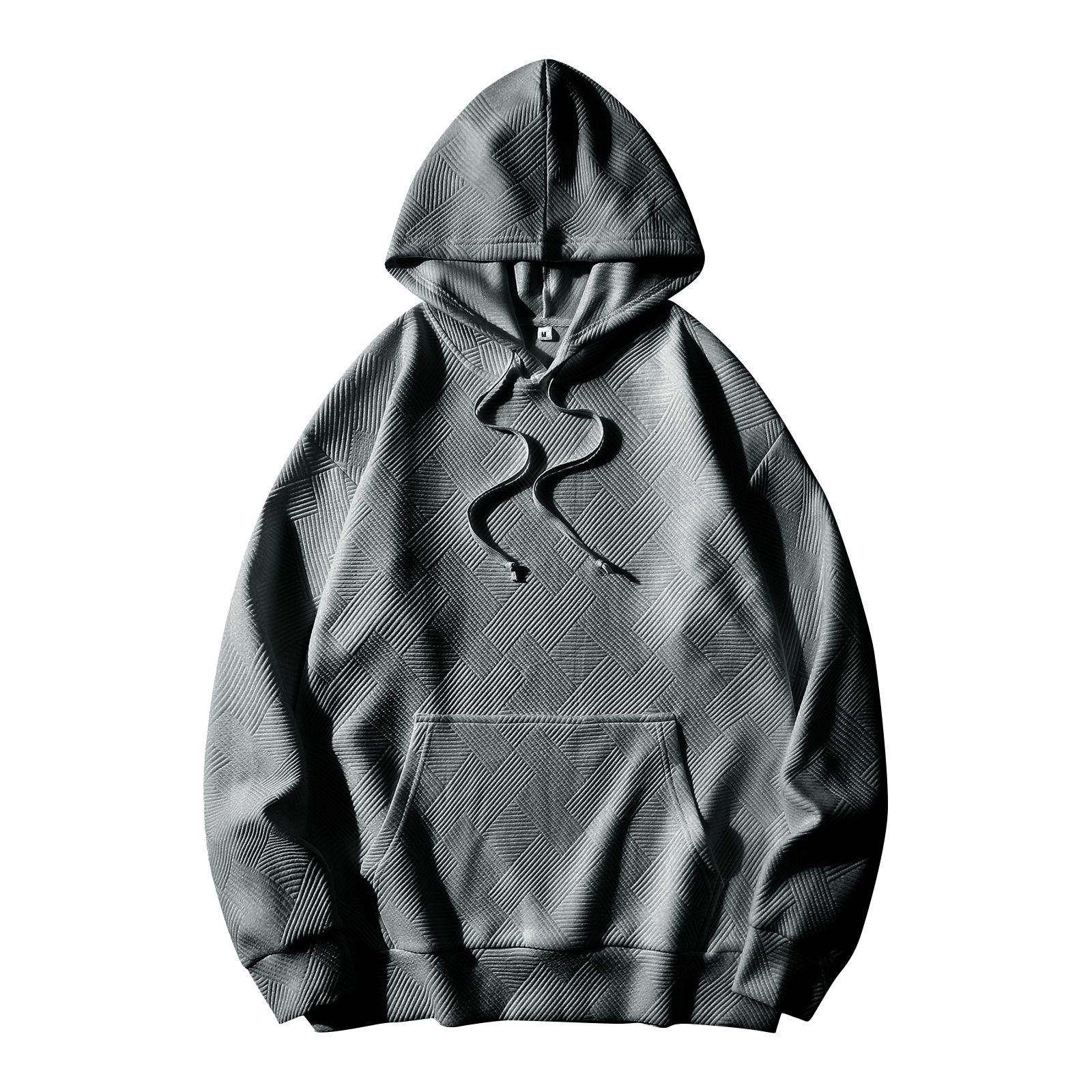 

Мужская однотонная полосатая осенняя повседневная толстовка с капюшоном, длинный рукав, пуловер, толстовка XL