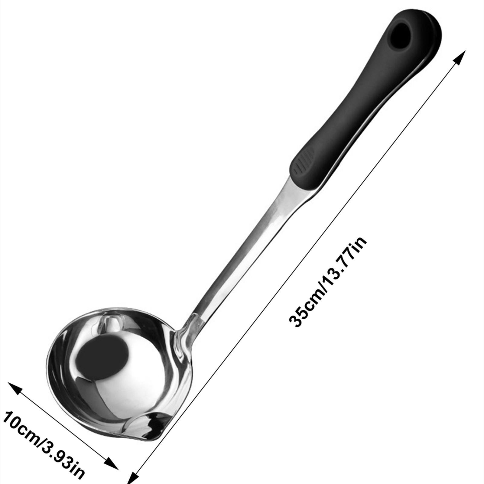 

Stainless Steel Filter Oil Spoon Soup Fat Oil Separator Ladles Skimmer Spoon Long Handle Soup Colander Tools Kitchen Accessories
