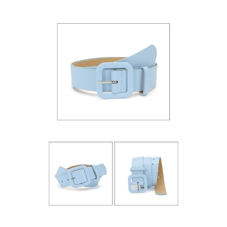 Trendy Square Clasp Belt for Women Durable PU Leather Strap Adjustable Fit Casual Formal Wear