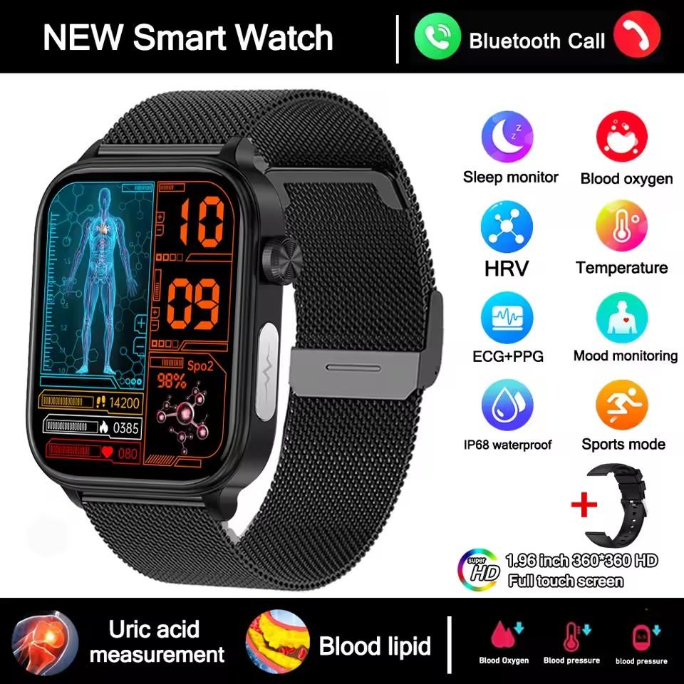 2025 New ECG+PPG Smart Watch Women Heart Rate Blood Lipid Uric Acid Women Menstrual Health Tracker Smartwatches For Android iOS