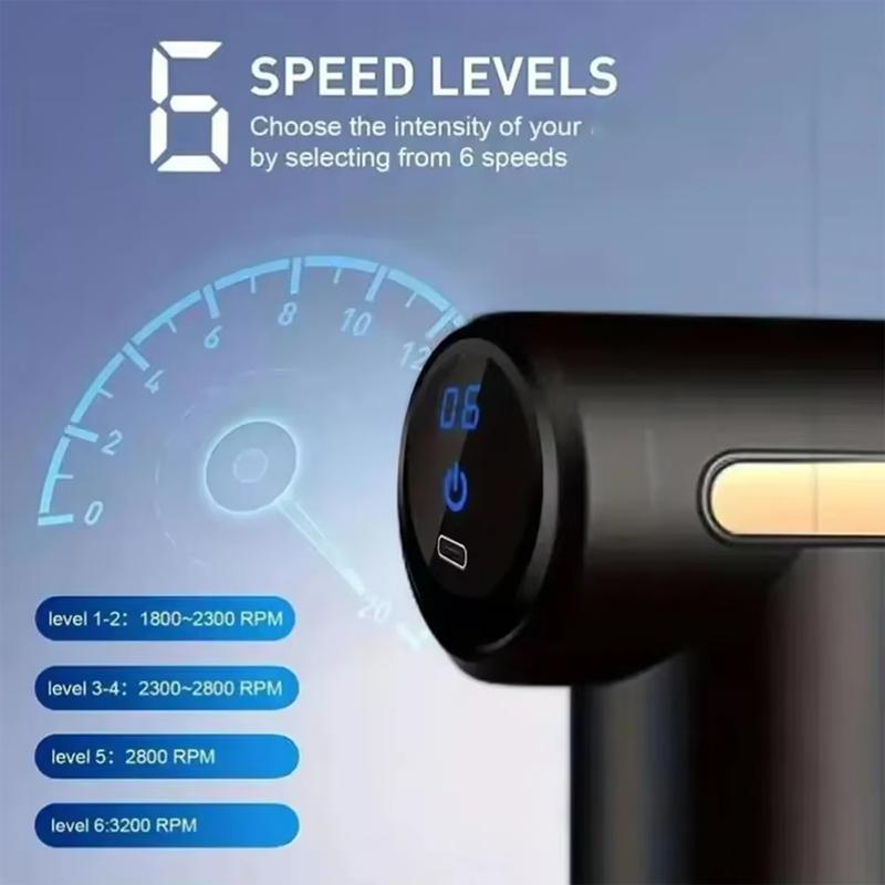 Hållbar och Säker Bärbar Fasciapistol Djupvävnadsmassage Mini Lättvikt Justerbar Hastighet Massageapparat Lämplig för Helkroppsmassage