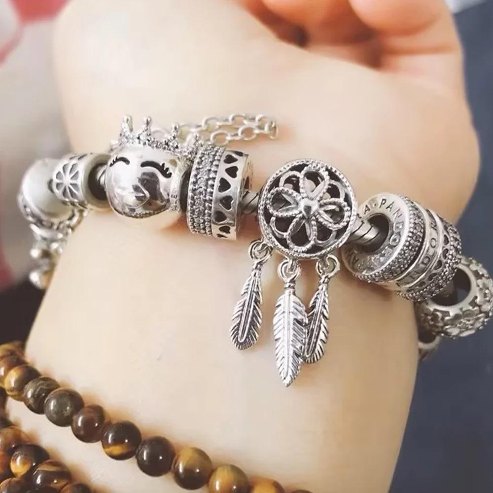 Copper Gold Plated Divine Dream Catcher Tassel Pendant for Bracelets Necklaces Women Do It Yourself Pendant for Jewellery Making