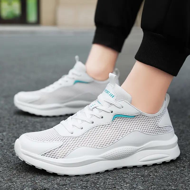 fashion New Men's Running Shoes Platform Mesh Summer Breathable Fashion Lacing Casual Hiking Shoes Comfortable Sneakers Shoes Tennis
