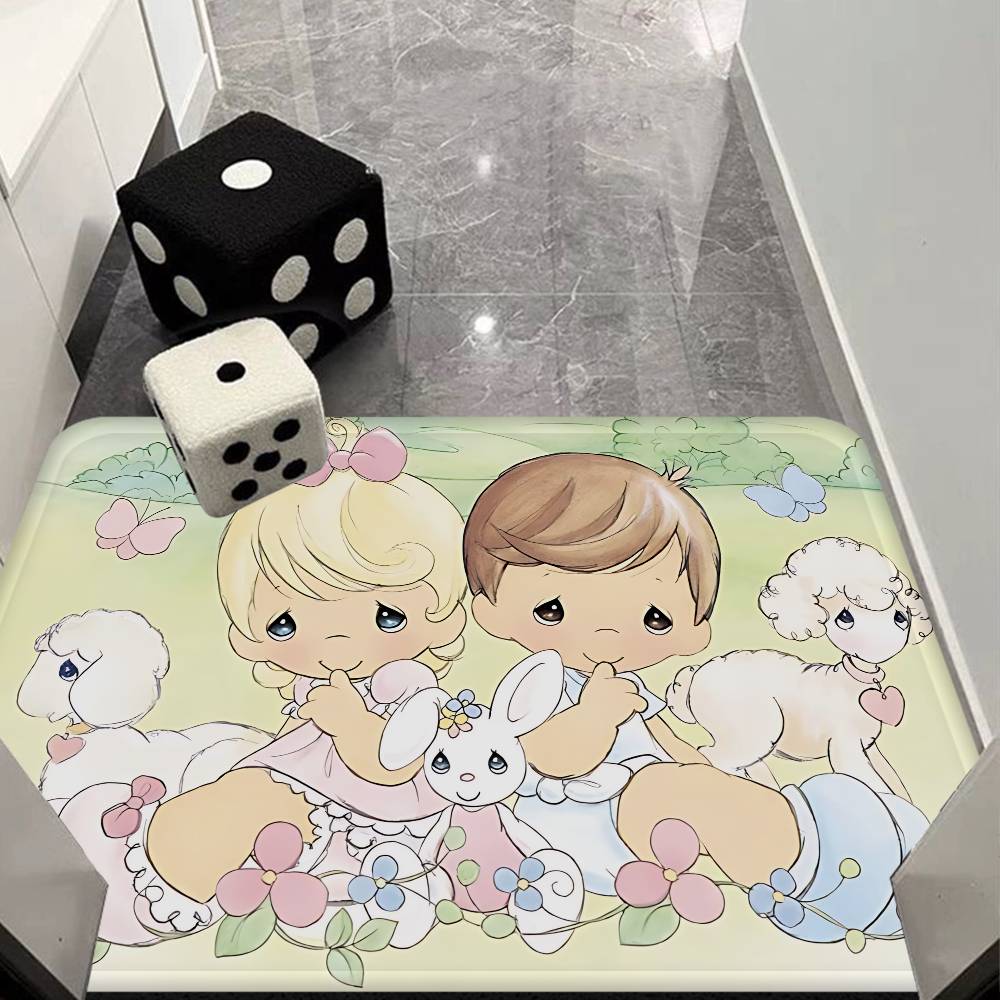 Precious Moments Cute Floor Mat Rectangle Anti-slip Home Soft Badmat Front Door Indoor Outdoor Mat Welcome Doormat
