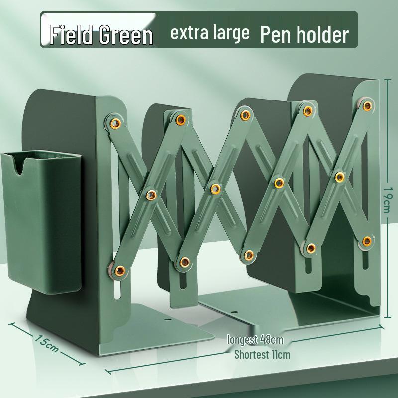 Zásuvný stolní regál na knihy s držákem na tužky a děličem knih pro studenty