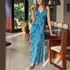 Boho dámské dovolenkové šaty bez rukávů s patchworkem