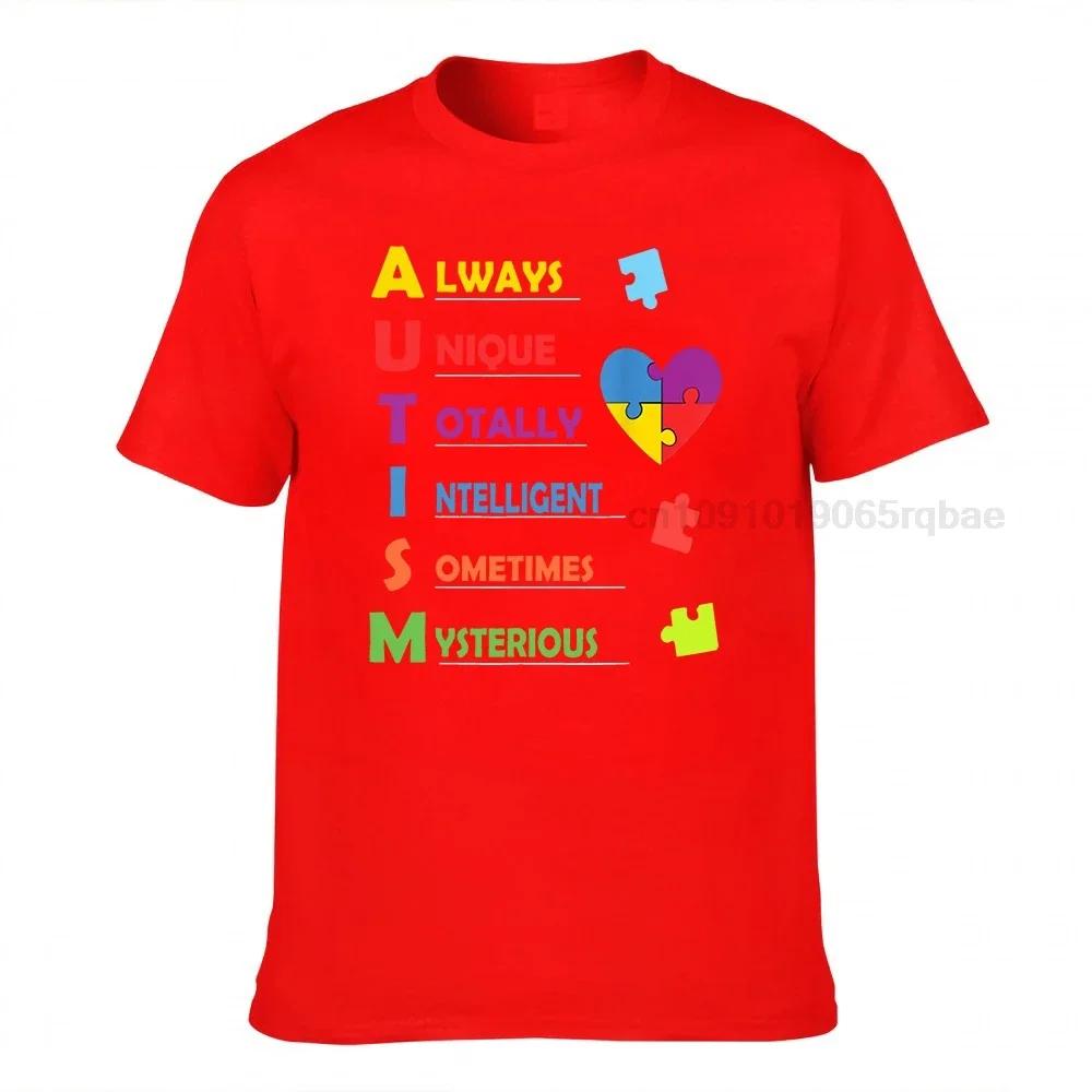 Autism Awareness Autism Acronym And Puzzle Piece Tshirt Cotton Unisexs T Shirt Printed On T Shirt Coupons Party