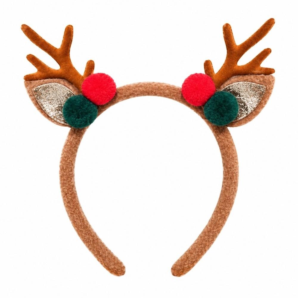 Snowflake Reindeer Antlers Headband Plush Xmas Headwear Atmosphere Christmas Headband New Year