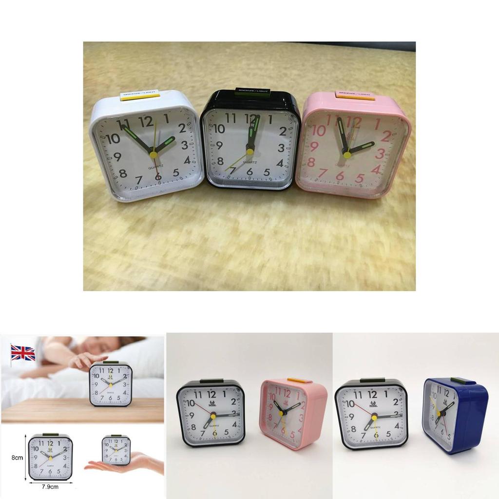 Stylish Silent Alarm Clock Home Bedside Table Clock Children's Study Room Clock Pearl