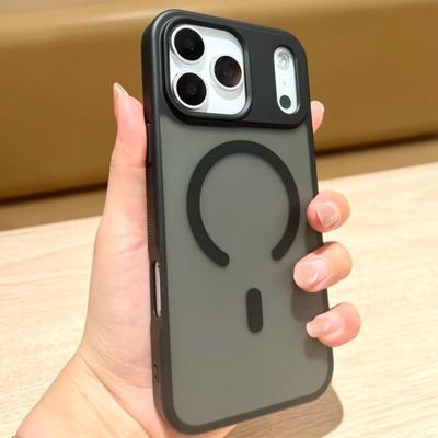 Para-choque Protetor de Choque de Luxo Para Capa Magsafe para iPhone 17 Air 16 15 14 Plus 13 12 11 Pro Max Transparente Magnético Armadura Tampa Traseira Fosca