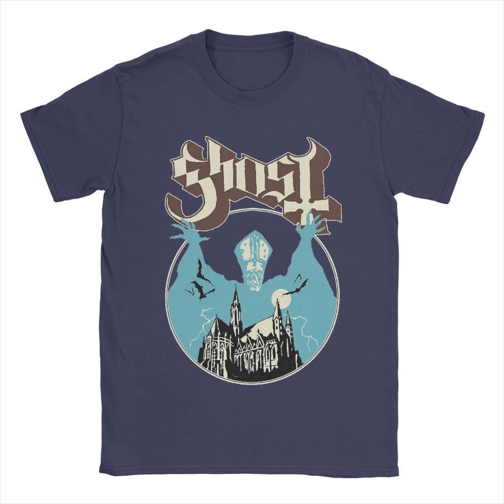 Humorous Ghost Band T-Shirt for Men O Neck 100% Cotton T Shirts Short Sleeve Tee Shirt Gift Idea Tops